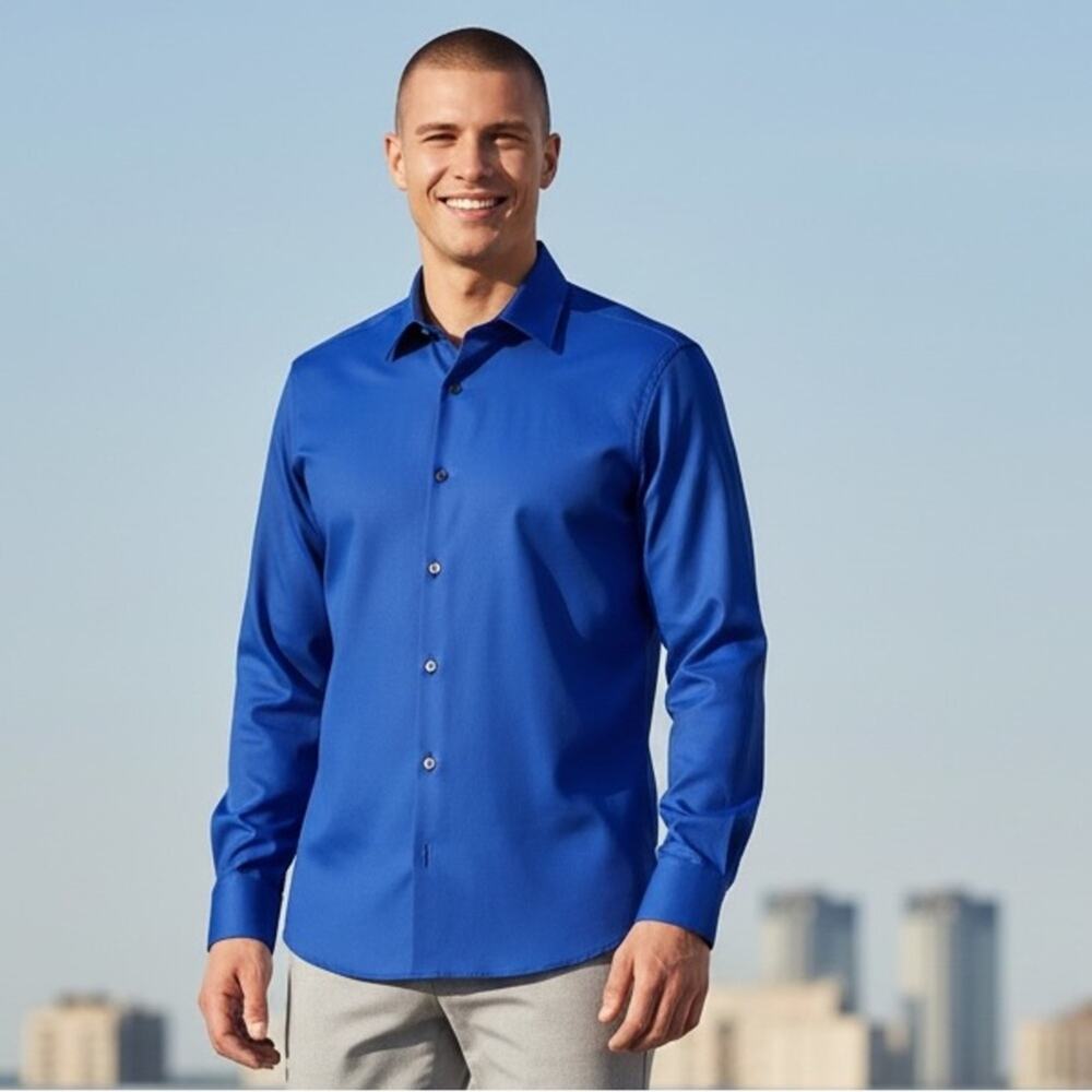 GEOFFREY BEENE Men’s 16.5 - 32/33 Royal Blue Dress Shirt